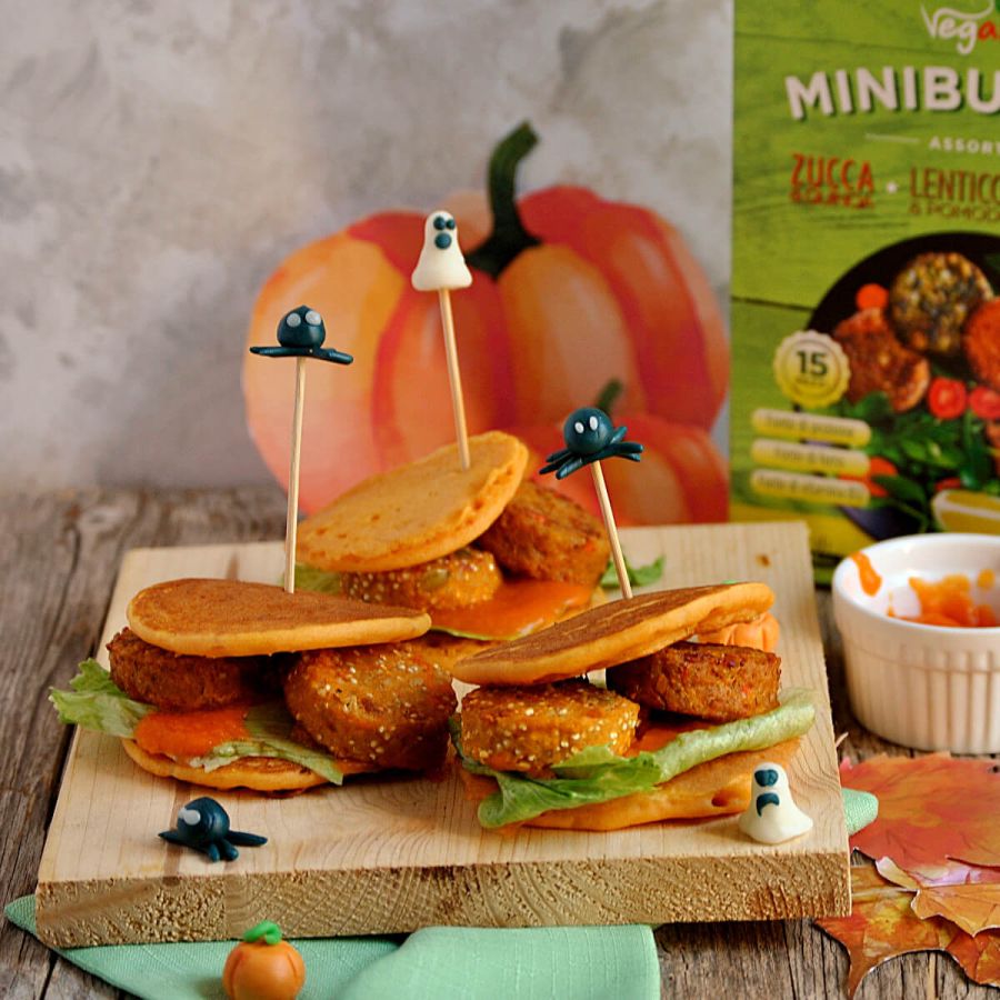 Mini pancake burger di Halloween