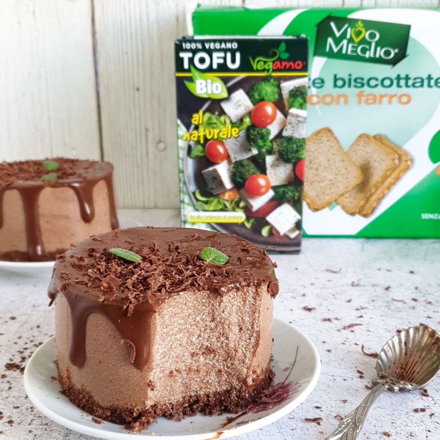 Mini-cheesecake tofu e cioccolato fondente