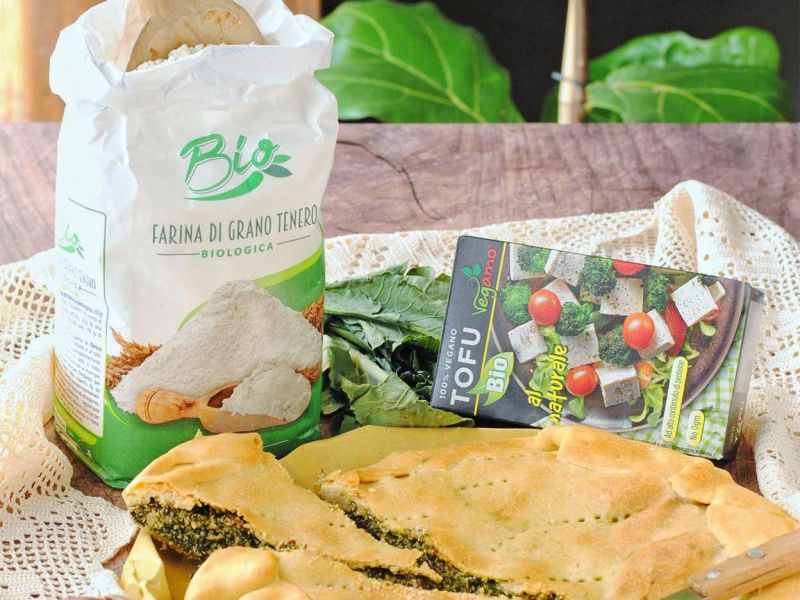 Erbazzone vegano con tofu bio