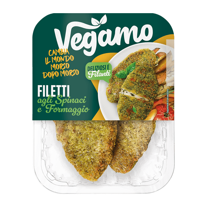 Filetti vegetariani spinaci e formaggio Vegamo