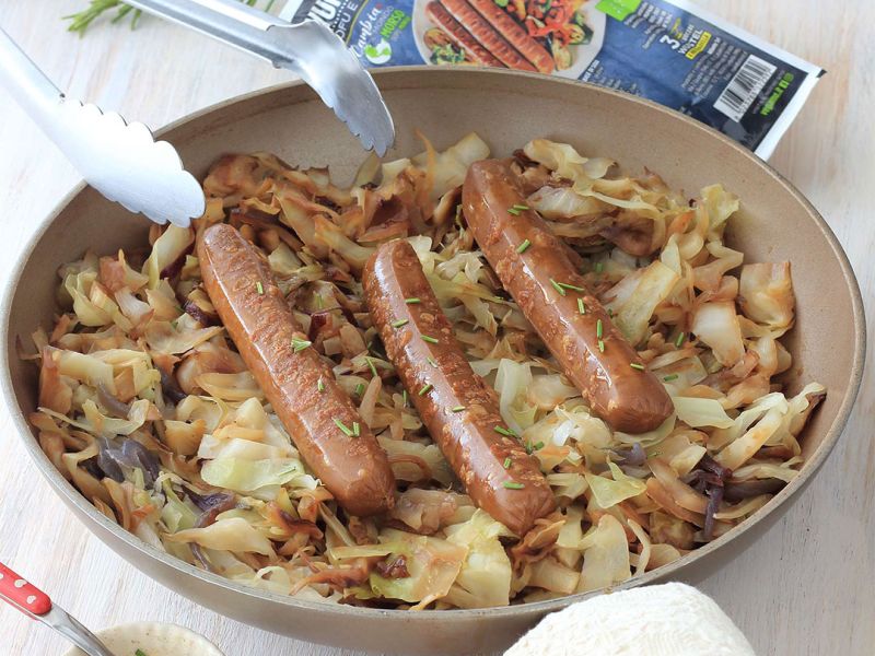 Wurstel Veg con crauti e salsa allo yogurt