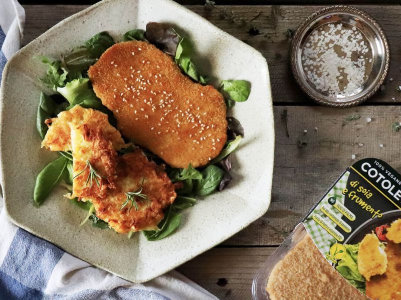 Cotoletta di soia con rosti di patate