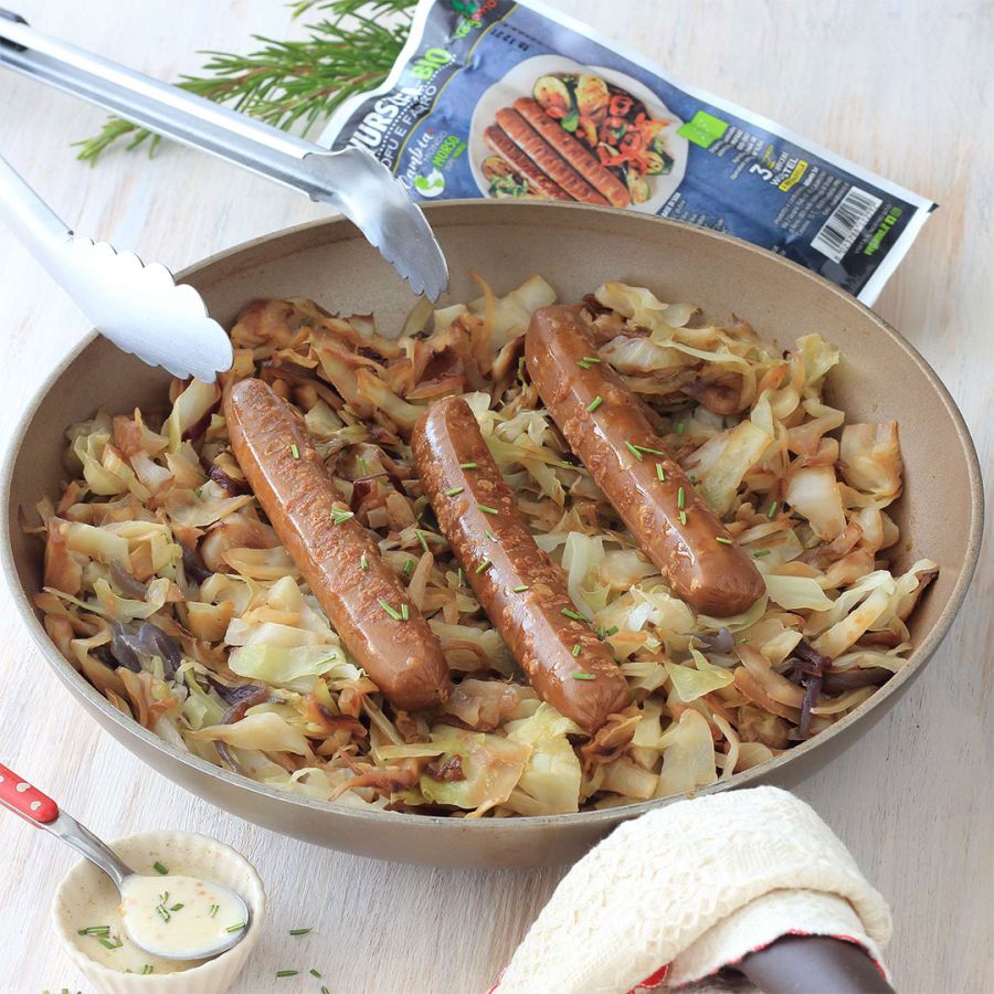 Wurstel Veg con crauti e salsa allo yogurt