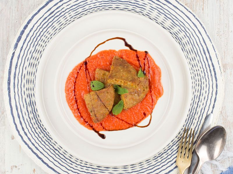 Hamburger in salsa di anguria salata