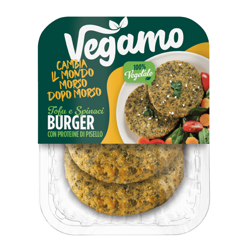 Foto prodotto Burger con proteine di pisello Tofu e Spinaci