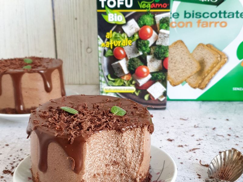 Mini-cheesecake tofu e cioccolato fondente
