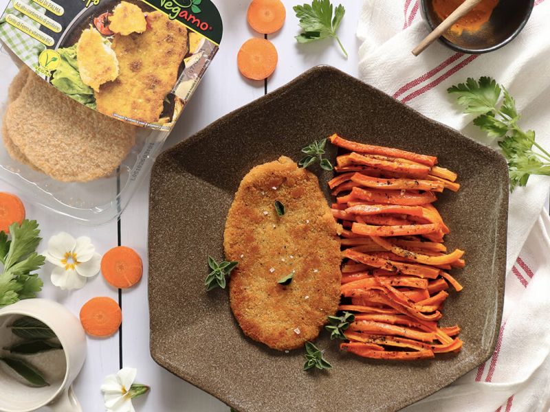 Cotolette di soia con sticks di carote