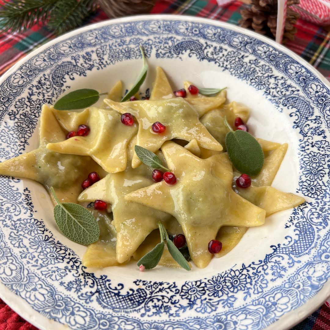 ravioli stellari con tofu vegamo