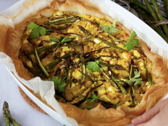 Quiche di asparagi vegana, ricetta vegana